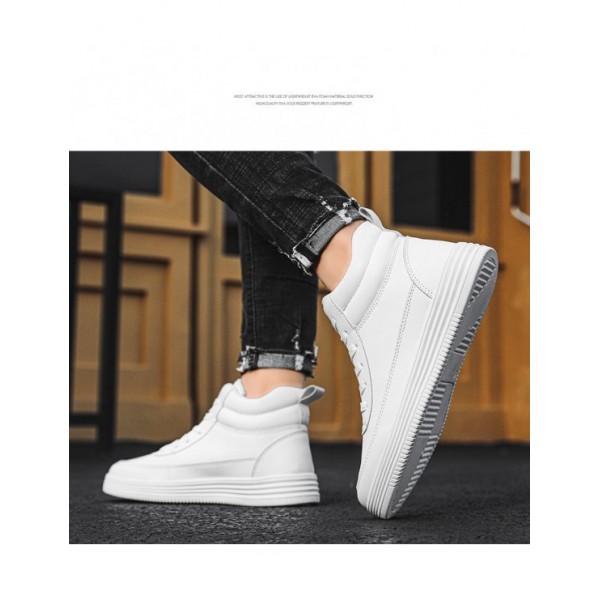 Autumn And Winter 2023 Men’s Shoes Lovers All White Shoes High Top Board Shoes 