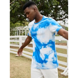 Mens Freedom Cloud Sky Print Short Sleeve Blue T-Shirts