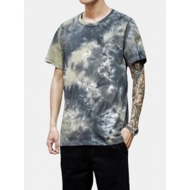 Tie-Dye Cotton Mens Short Sleeve Breathable T-Shirts