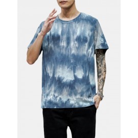 Tie-Dye Cotton Mens Short Sleeve Breathable T-Shirts