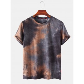 Tie-Dye Cotton Mens Short Sleeve Breathable T-Shirts