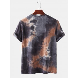 Tie-Dye Cotton Mens Short Sleeve Breathable T-Shirts