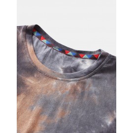 Tie-Dye Cotton Mens Short Sleeve Breathable T-Shirts