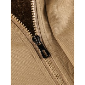 Mens Cotton Zipper Through Pocket Thick Hooded Jackets