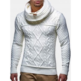 Mens Turtleneck Cable Warm Long Sleeve Knitted Swe..