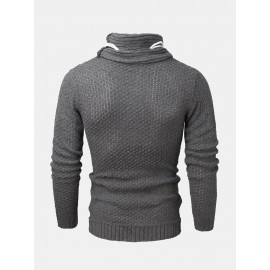 Mens Turtleneck Cable Warm Long Sleeve Knitted Sweaters