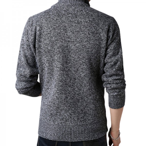 Mens Winter Casual Comfy Breathable Fleece Thicken Zipper Fly Long Sleeve Cardigans 