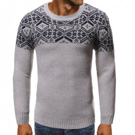 Men's New Soft Snowflake Round Neck 3D Openwork Sweaters