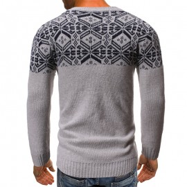 Men's New Soft Snowflake Round Neck 3D Openwork Sweaters