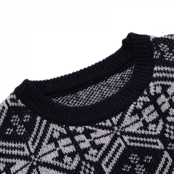 Men's New Soft Snowflake Round Neck 3D Openwork Sweaters 