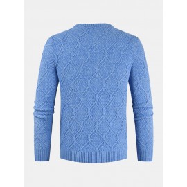 Mens Graphics Knitted Round Neck LongSleeve Warm Pullover Sweaters