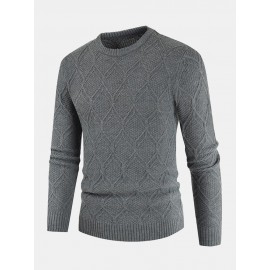 Mens Graphics Knitted Round Neck LongSleeve Warm Pullover Sweaters