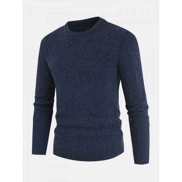 Mens Graphics Knitted Round Neck LongSleeve Warm Pullover Sweaters 