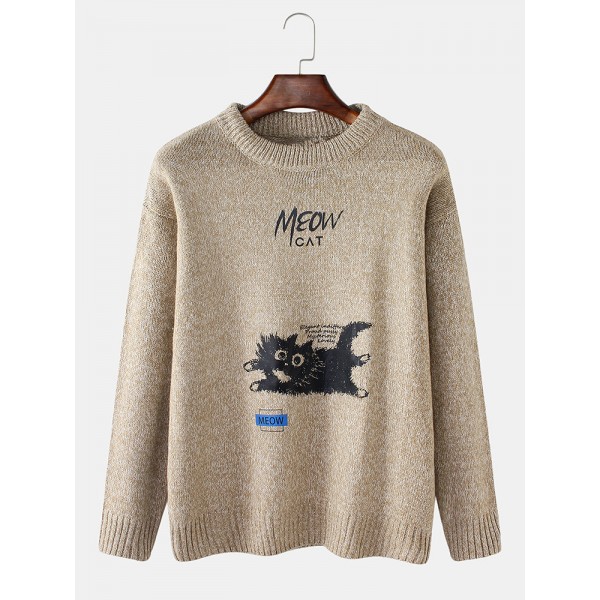 Mens Funny Animal Car Pattern Knitting Sweaters 