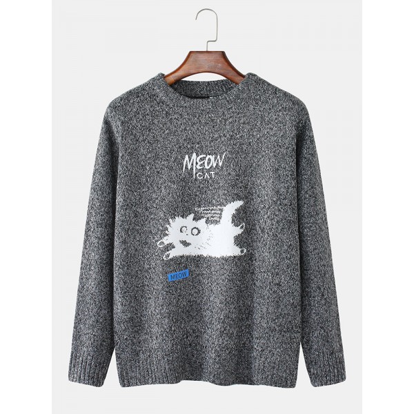 Mens Funny Animal Car Pattern Knitting Sweaters 