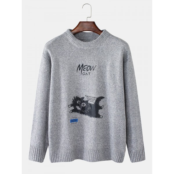 Mens Funny Animal Car Pattern Knitting Sweaters 