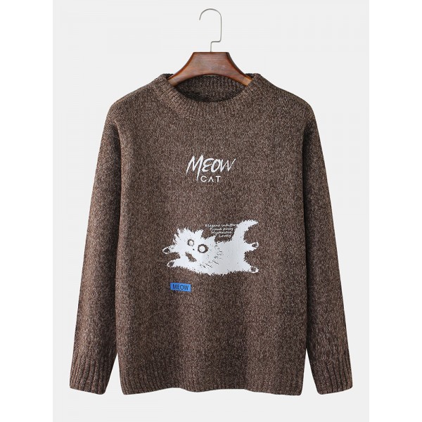 Mens Funny Animal Car Pattern Knitting Sweaters 