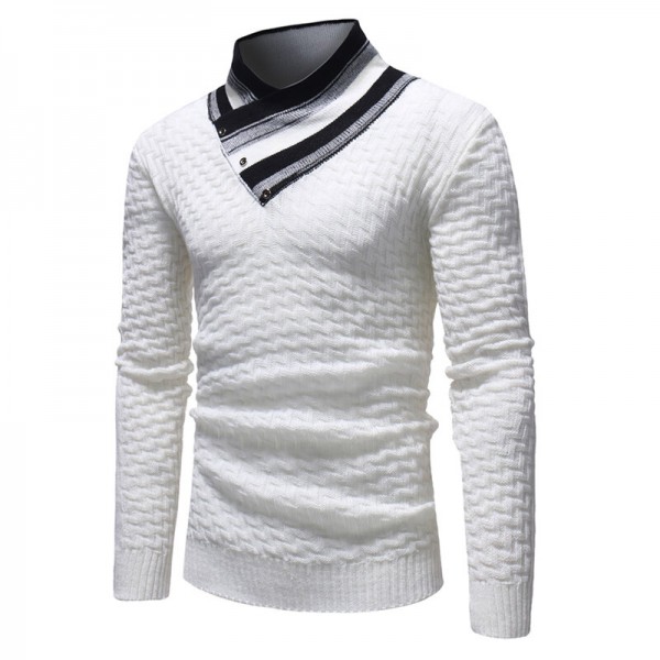 Men's Fashion Long Sleeve Turtleneck Knit Buttons Thick Cardigan Casual Sweaters 