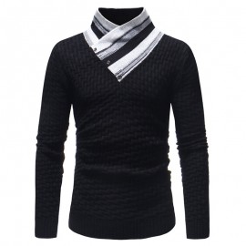 Men's Fashion Long Sleeve Turtleneck Knit Buttons Thick Cardigan Casual Sweaters