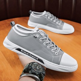 Men Breathable Comfy Sole Non Slip Umbrella Cloth Lace Up Casual Court Shoes