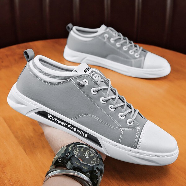 Men Breathable Comfy Sole Non Slip Umbrella Cloth Lace Up Casual Court Shoes 