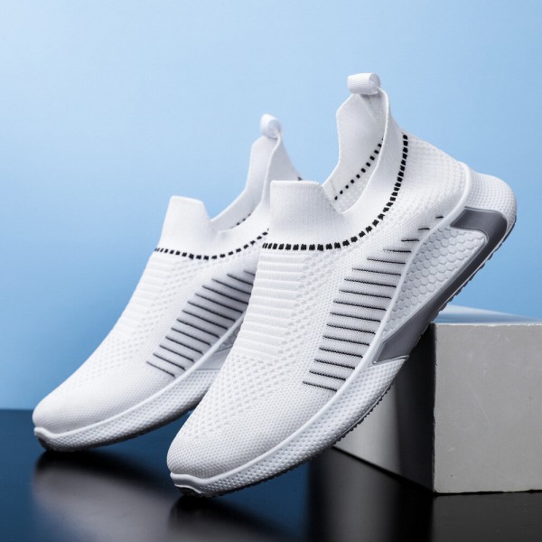 Men Breathable Mesh Soft Non-Slip Slip-On Casual Running Fitness Sneakers 