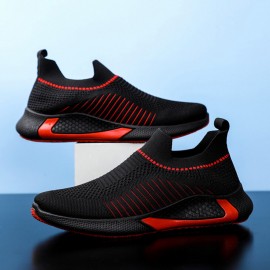 Men Breathable Mesh Soft Non-Slip Slip-On Casual Running Fitness Sneakers