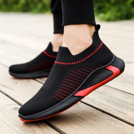 Men Breathable Mesh Soft Non-Slip Slip-On Casual Running Fitness Sneakers