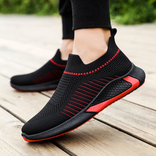 Men Breathable Mesh Soft Non-Slip Slip-On Casual Running Fitness Sneakers 