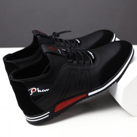 Men Sport Tight Stitched Leather Comfy Slip Resistant Business Casual Shoes