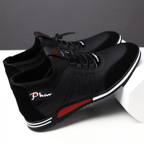 Men Sport Tight Stitched Leather Comfy Slip Resistant Business Casual Shoes 