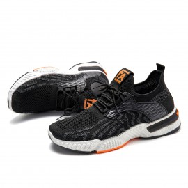 Men Knitted Comfortable Breathable Lightweight Shockproof Slip-On Casual Sneakers