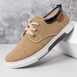 Men Canvas Breathable Comfy Soft Sole Non Slip Lace Up Casual Working Court Shoes