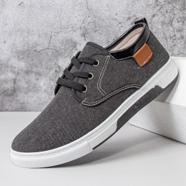 Men Canvas Breathable Comfy Soft Sole Non Slip Lace Up Casual Working Court Shoes