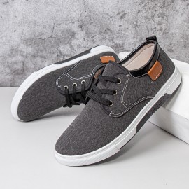 Men Canvas Breathable Comfy Soft Sole Non Slip Lace Up Casual Working Court Shoes