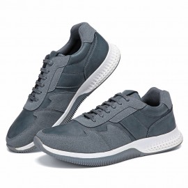 Men Outdoor Sports Microfiber Leather Comfy Slip Resistant Casual Sneakers