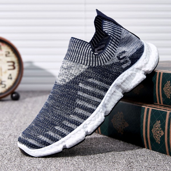 Men's Stretch Knit Slip-On Comfortable Breathable Lightweight Casual Sneakers 