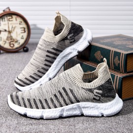 Men's Stretch Knit Slip-On Comfortable Breathable Lightweight Casual Sneakers