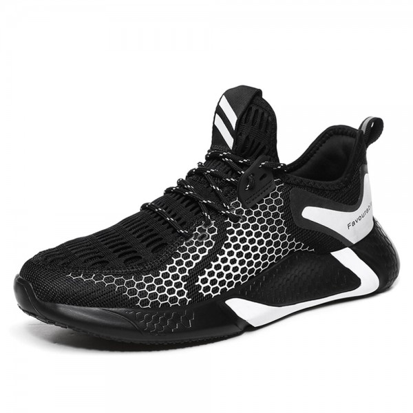 Men Soft Breathable Mesh Hollow Lace-Up Sport Shoes 