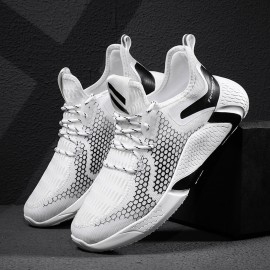 Men Soft Breathable Mesh Hollow Lace-Up Sport Shoes