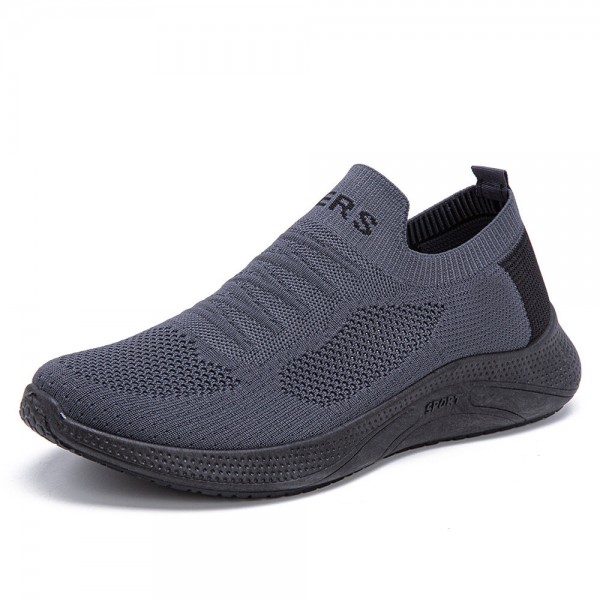 Men Breathable Mesh Elastic Band Casual Running Soft Sneakers 