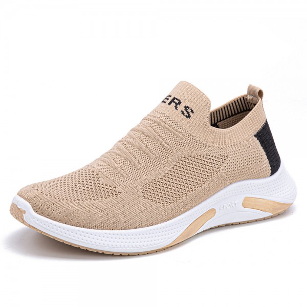 Men Breathable Mesh Elastic Band Casual Running Soft Sneakers 