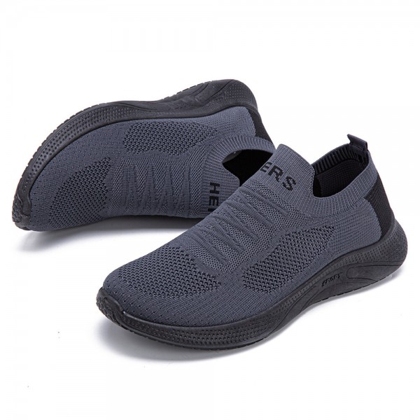 Men Breathable Mesh Elastic Band Casual Running Soft Sneakers 