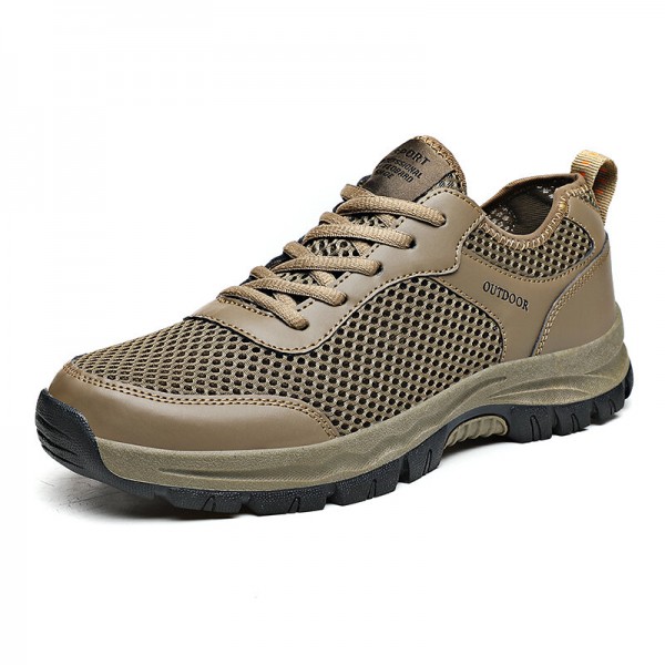 Men Mesh Breathable Non-slip Soft Outdoor Hiking Shoes 