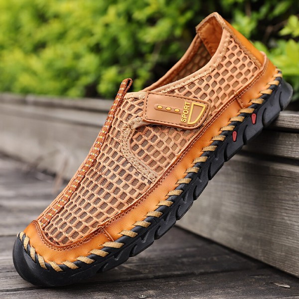 Men Outdoor Hand Stitching Quick-Drying Mesh Casual Water Shoes 