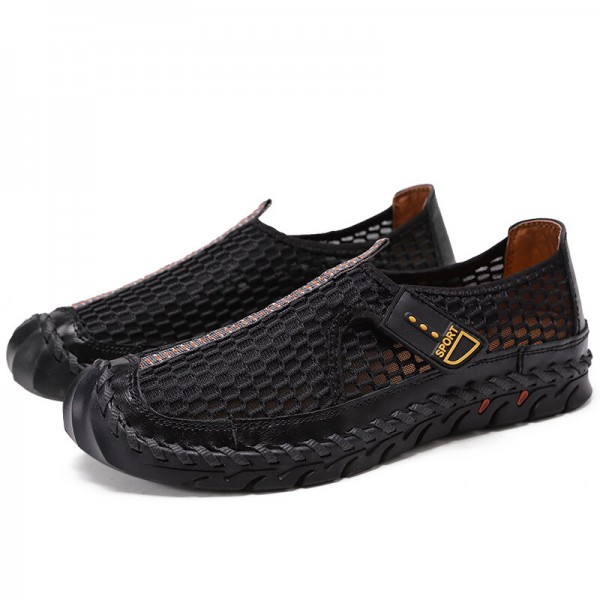 Men Outdoor Hand Stitching Quick-Drying Mesh Casual Water Shoes 