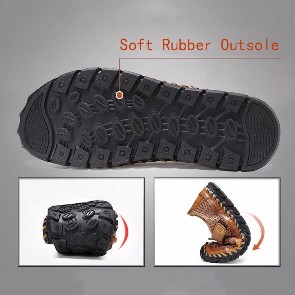 Men Outdoor Hand Stitching Quick-Drying Mesh Casual Water Shoes 