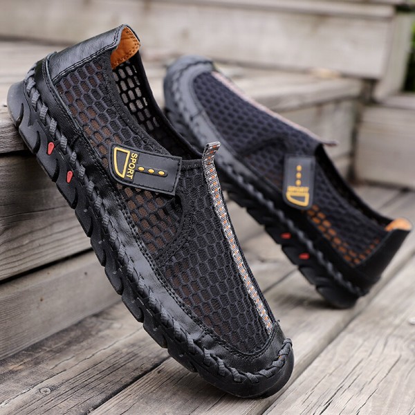 Men Outdoor Hand Stitching Quick-Drying Mesh Casual Water Shoes 