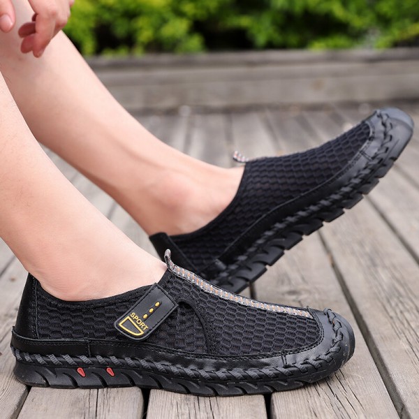 Men Outdoor Hand Stitching Quick-Drying Mesh Casual Water Shoes 