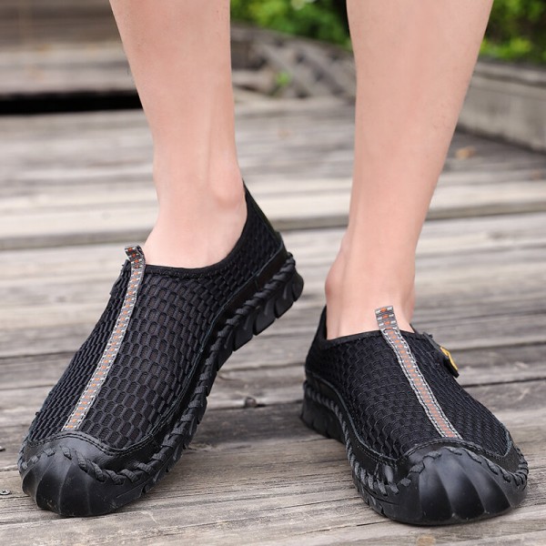 Men Outdoor Hand Stitching Quick-Drying Mesh Casual Water Shoes 